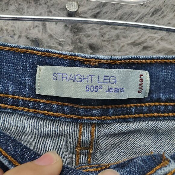 Levis Jeans Womens Size 10 Blue Straight Leg 505 Stretch Denim - Picture 2 of 12